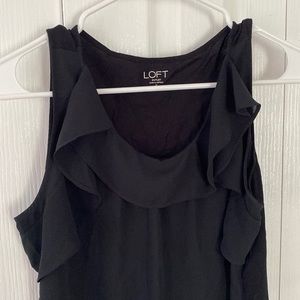 Loft Outlet black ruffled tank